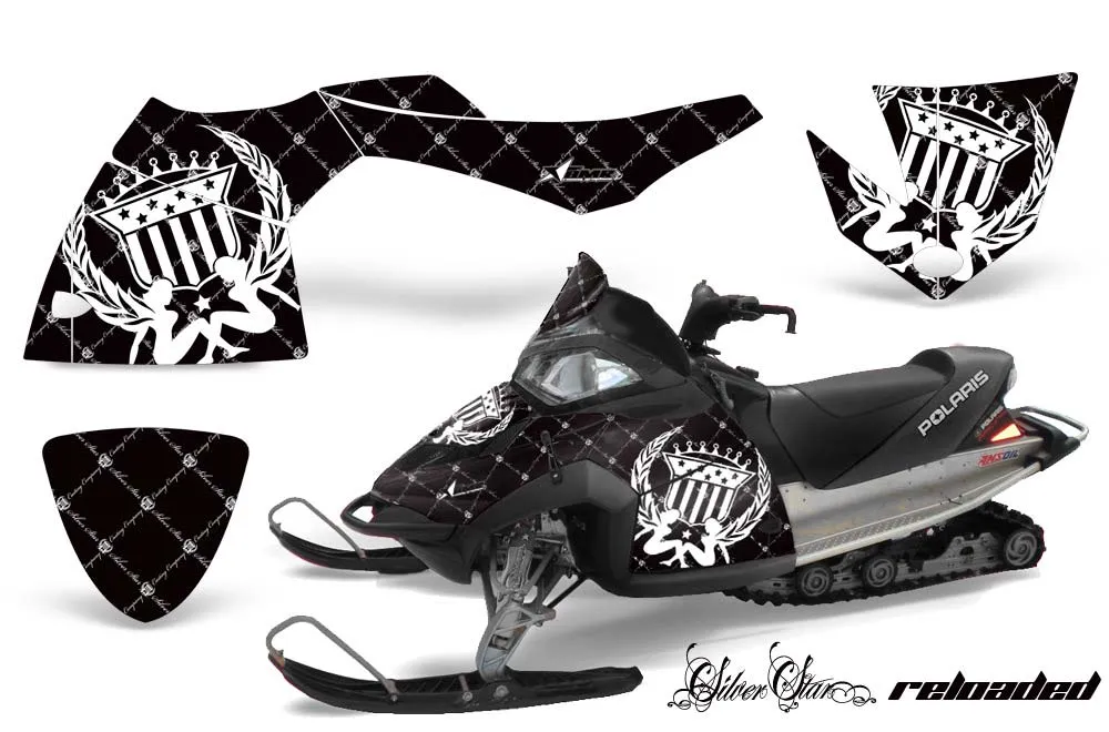 Polaris Fusion Sled Graphic Kit - 2005-2007 Silver Star - Reloaded Black