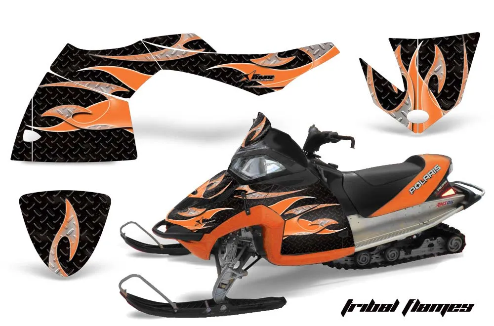 Polaris Fusion Sled Graphic Kit - 2005-2007 Tribal Flames Orange