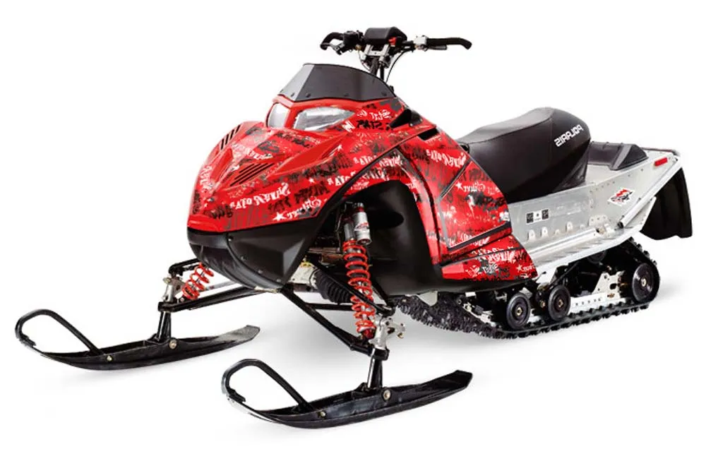 Polaris IQ Race 600 Sled Graphic Kit - All Years Silver Star - Silverhaze Red