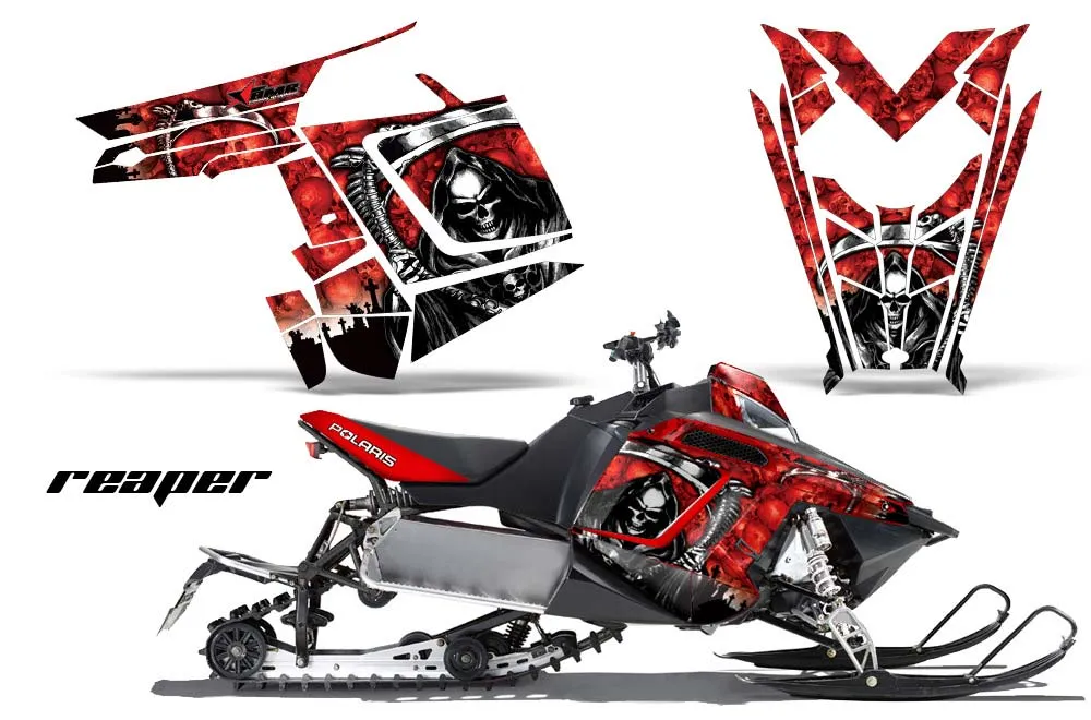 Polaris RMK / PRO-R / Rush / Assault Sled Graphic Kit - 2011-2016 Reaper Red