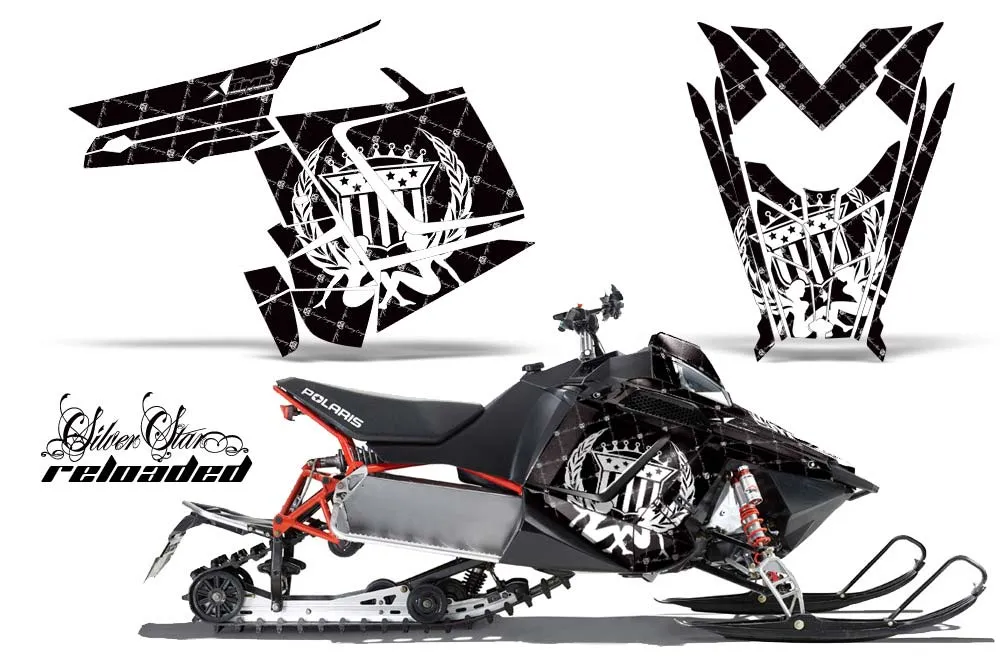Polaris RMK / PRO-R / Rush / Assault Sled Graphic Kit - 2011-2016 Silver Star - Reloaded White