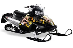 Polaris RMK / Shift / Assault Sled Graphic Kit - 2006-2020 Motorhead Mandy Black