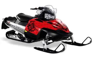 Polaris RMK / Shift / Assault Sled Graphic Kit - 2006-2020 Silver Star - Reloaded Red