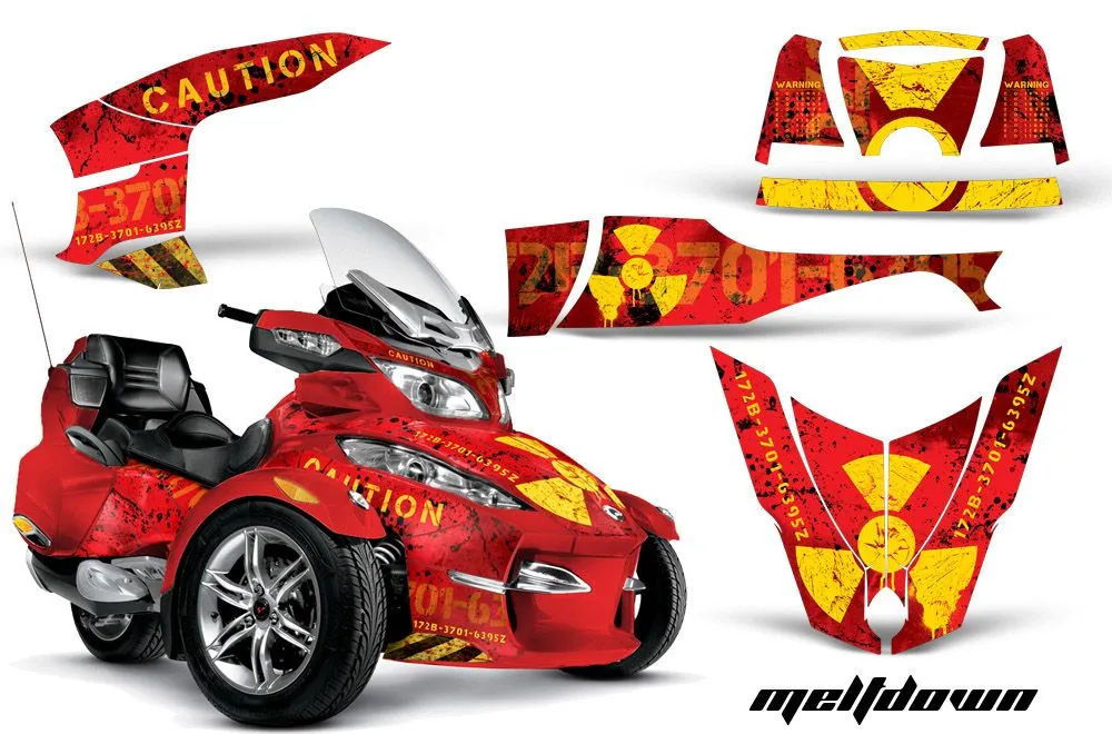 Can Am BRP (RTS) Spyder Graphic Kit - 2010-2013 Meltdown Red