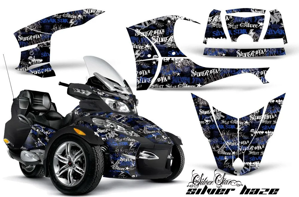 Can Am BRP (RTS) Spyder Graphic Kit - 2010-2013 Silver Star Silver Haze Blue
