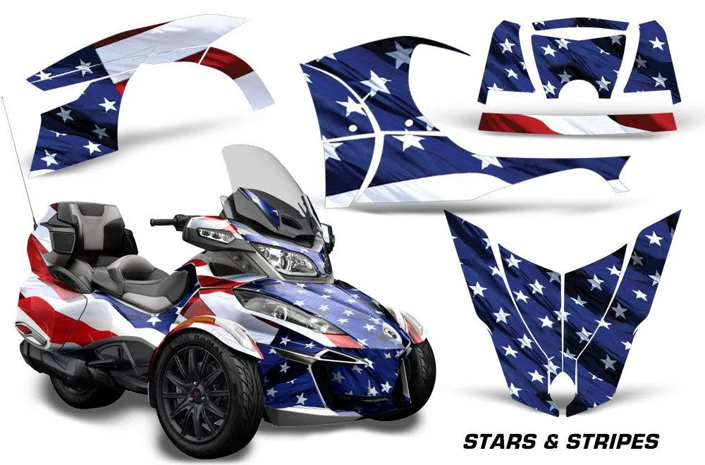 Can Am BRP (RTS) Spyder w/ Trim Kit Graphic Kit - 2014-2019 Stars n Stripes