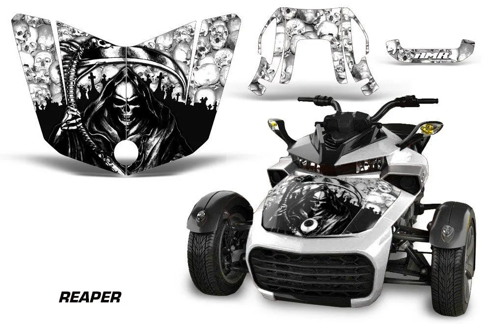 Can Am F3-S Spyder Hood Graphic Kit - All Years Reaper White