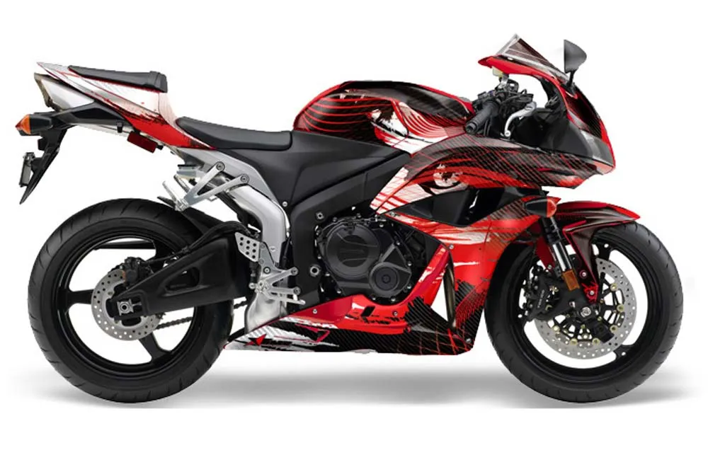 Honda CBR 1000 RR Graphic Kit - 2004-2005 Carbon X Red