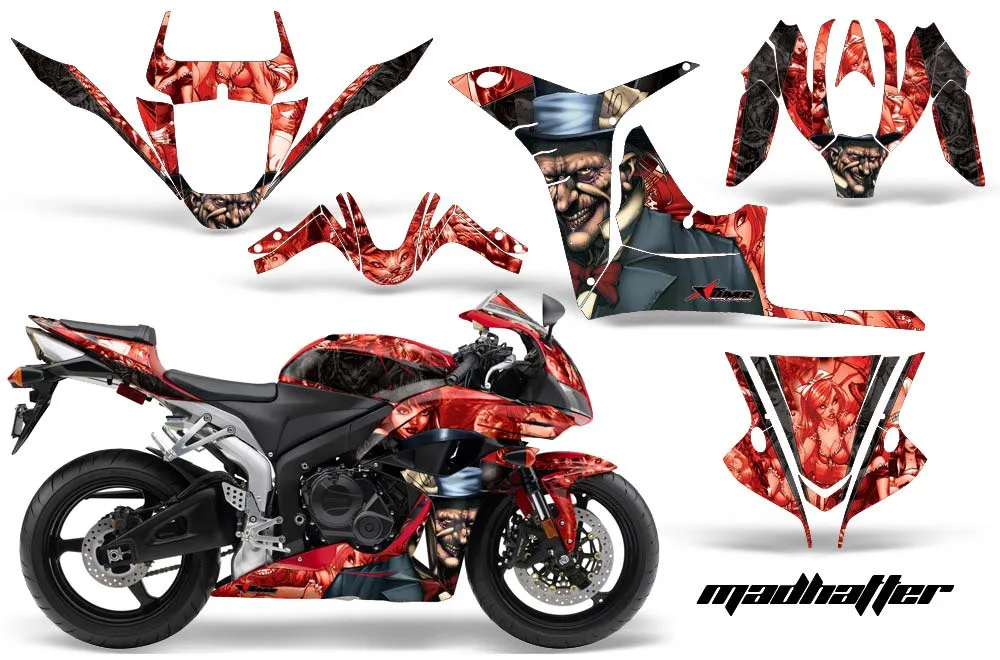 Honda CBR 1000 RR Graphic Kit - 2004-2005 Mad Hatter Red