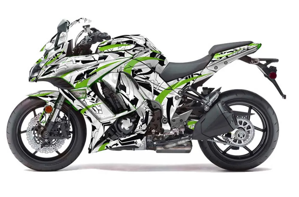 Kawasaki ZX1000 Ninja Graphic Kit - 2010-2013 Expo Green - Red