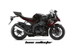 Kawasaki ZX10 Ninja Graphic Kit - 2008-2009 Bone Collector Black