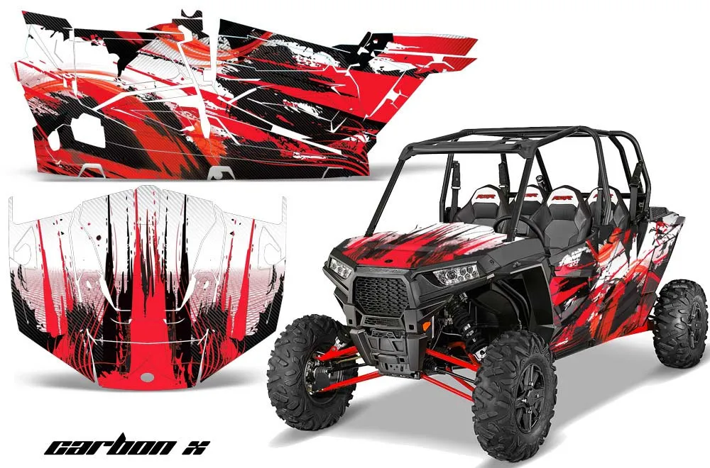 Polaris RZR 1000 XP 4 Door Graphic Kit - 2013-2018 Carbon X Red