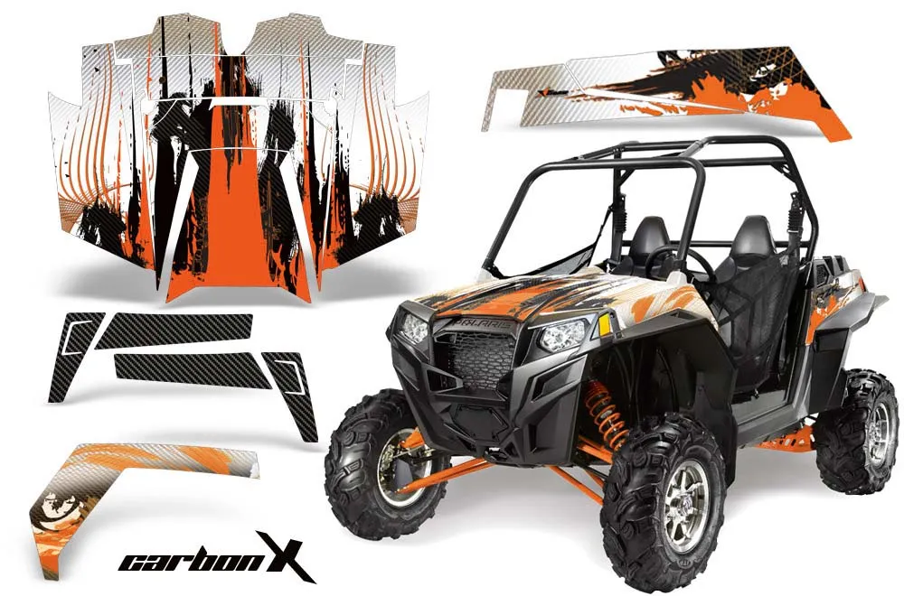 Polaris RZR 900 XP Graphic Kit - 2011-2014 Carbon X Orange