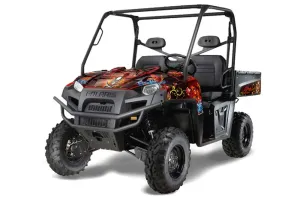 Polaris Ranger XP 500 / 800 / 900D 4x4 EFI Graphic Kit - 2010-2014 Ed Hardy - Pirates Red