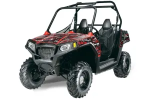 Polaris RZR 570 Graphic Kit - All Years Silver Star - Silverhaze Red