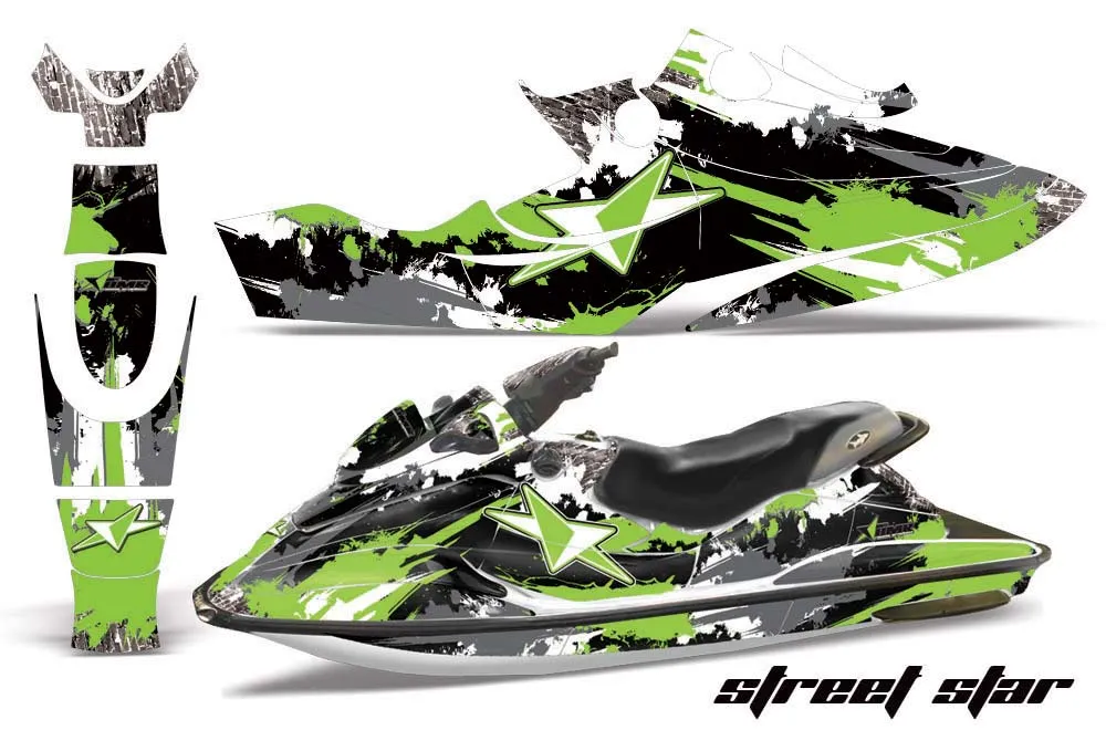 Sea Doo Bombardier GSX Jet Ski Graphic Kit - 1996-1999 Street Star Green