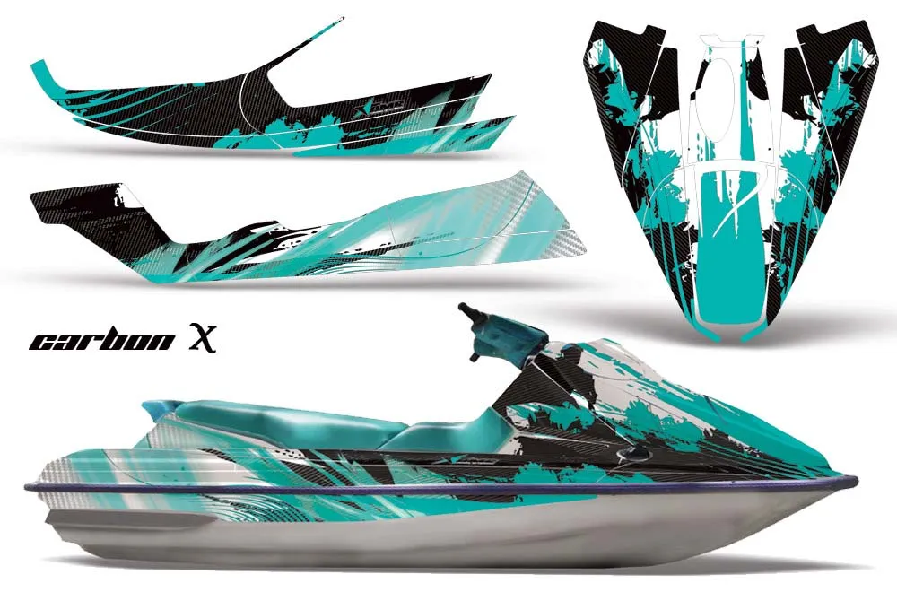 Sea Doo Bombardier GTS Jet Ski Graphic Kit - 1992-1997 Carbon X Teal