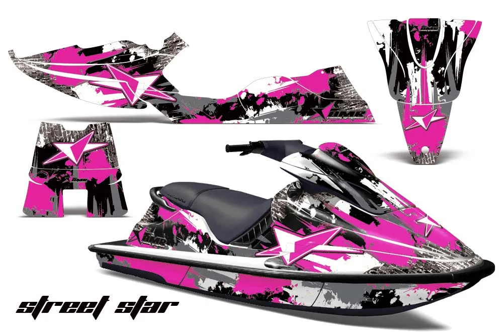 Sea Doo XP Bombardier Jet Ski Graphic Kit - 1994-1996 Street Star Pink