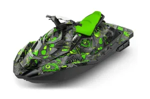 Sea Doo Bombardier Spark (3 UP) Jet Ski Graphic Kit 2015-2018 Tune In Green
