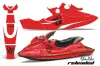 Sea Doo Bombardier GSX Jet Ski Graphic Kit - 1996-1999 Silver Star - Reloaded Red