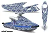 Yamaha Wave Blaster Jet Ski Graphic Kit - 1993-1996 Skull Camo Blue