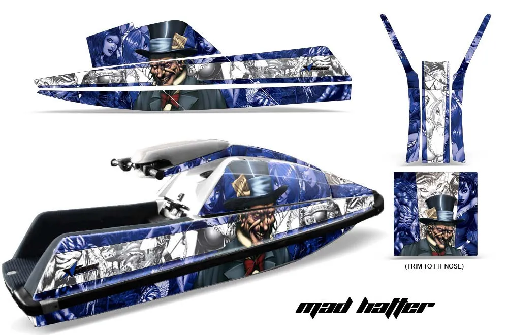 Yamaha Superjet Square Nose Jet Ski Graphic Kit - All Years Mad Hatter Blue