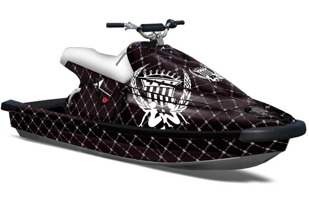 Yamaha Wave Blaster Jet Ski Graphic Kit - 1993-1996 Silver Star - Reloaded Black