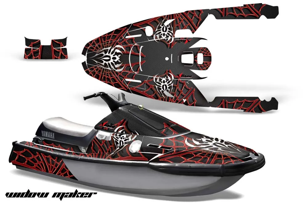 Yamaha Wave Runner 3 Jet Ski Graphic Kit - 1991-1996 Widow Maker Red
