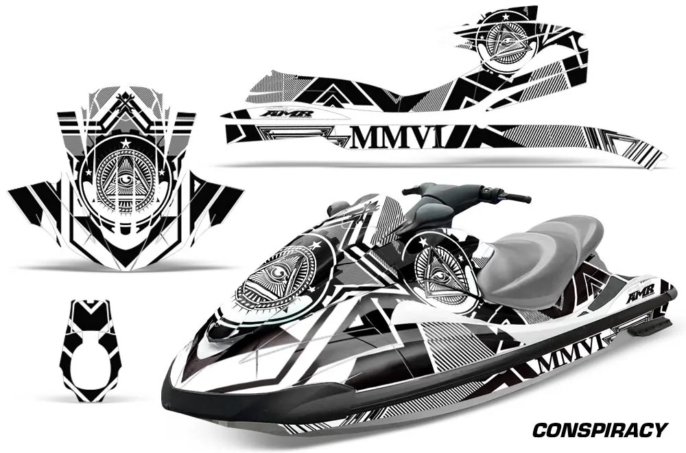 Yamaha Wave Runner Jet Ski Graphic Kit 2002-2005 Conspiracy White