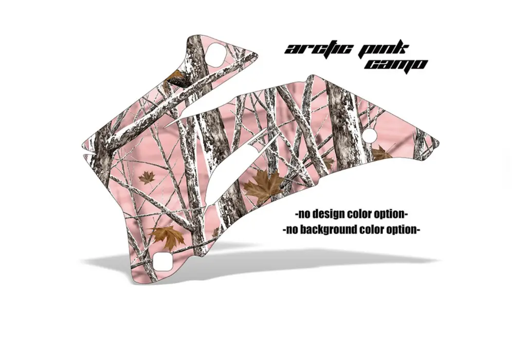 Arctic Pink Camo design shown on a set of graphic panels
