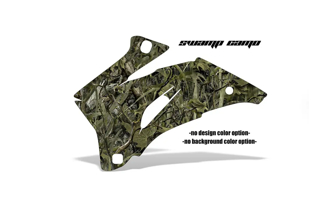 Swamp Camo design shown on a set of graphic panels