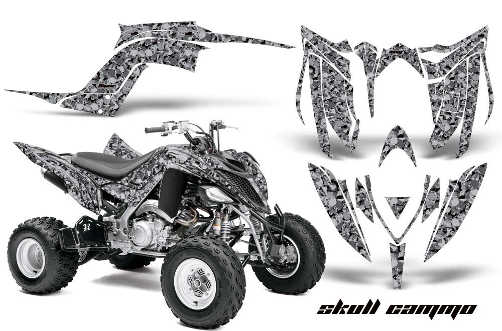 Yamaha Raptor 700 ATV Graphic Kit - 2006-2012 Skull Camo Silver