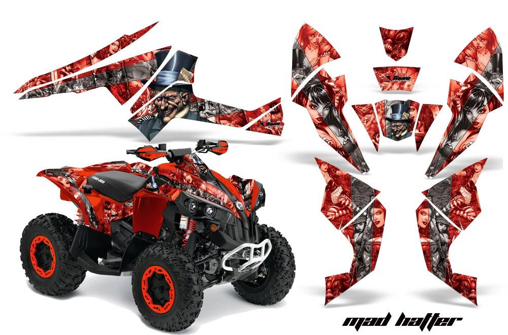 Can Am Renegade 500x/r / 800x/r ATV Graphic Kit - All Years Mad Hatter Silver