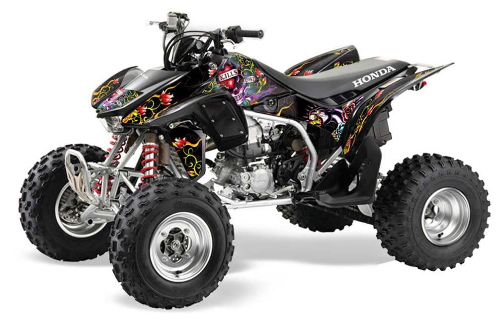 Honda TRX 450R ATV Graphic Kit - 2004-2016 Ed Hardy - Love Kills Black