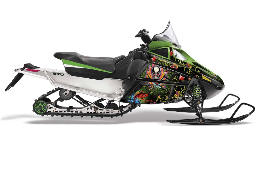 Arctic Cat F Z1 Series Sled Graphic Kit - All Years Ed Hardy - Pirates Green