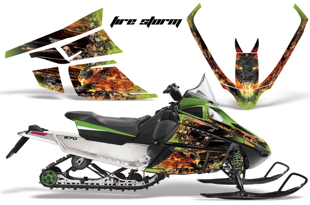 Arctic Cat F Z1 Series Sled Graphic Kit - All Years Firestorm Green