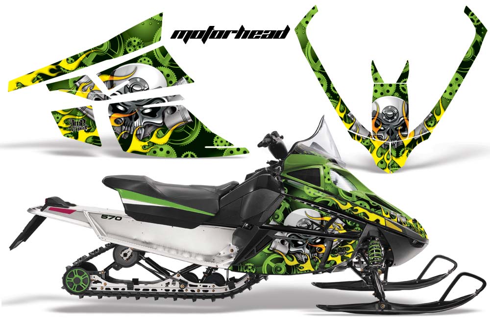 Arctic Cat F Z1 Series Sled Graphic Kit - All Years Motorhead Green