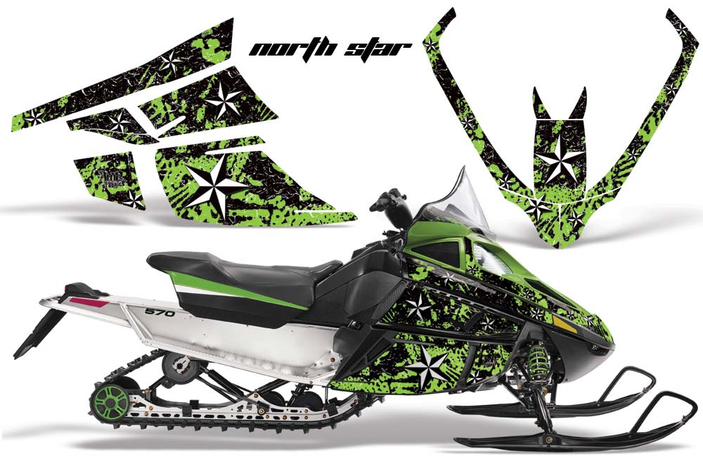 Arctic Cat F Z1 Series Sled Graphic Kit - All Years North Star Green