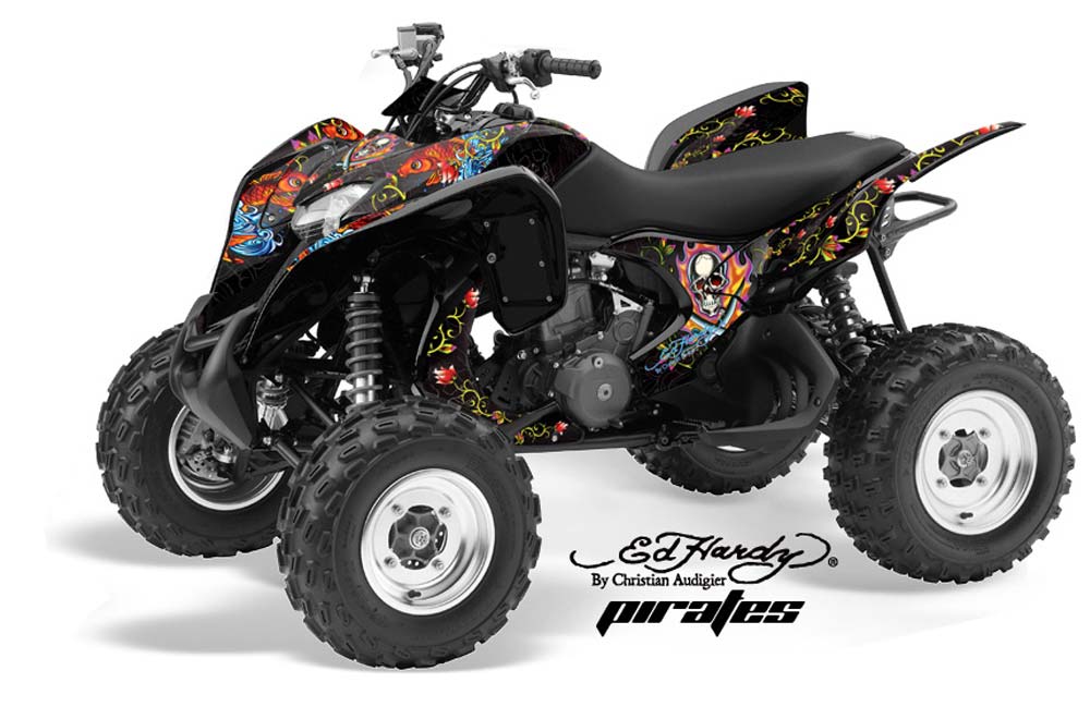 Honda TRX 700 XX ATV Graphic Kit - 2009-2015 Ed Hardy - Pirates Black