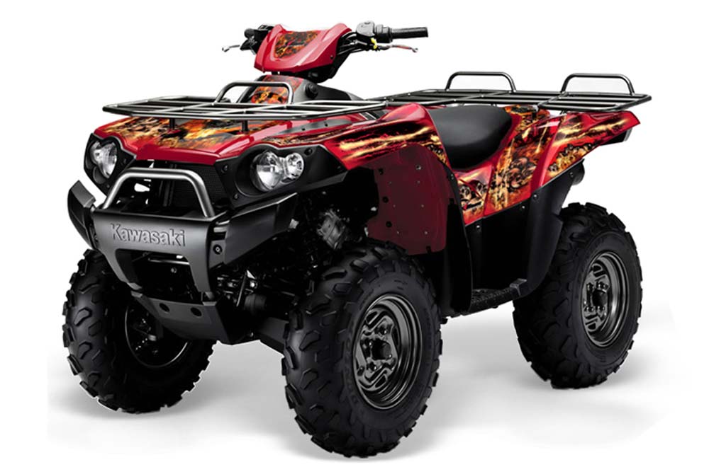Kawasaki Brute Force 650i 4x4 ATV Graphic Kit - 2004-2012 Firestorm Red