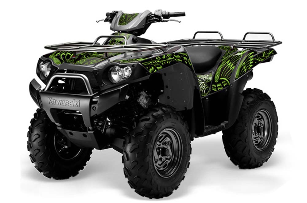 Kawasaki Brute Force 650i 4x4 ATV Graphic Kit - 2004-2012 Skulls and Hammers Green