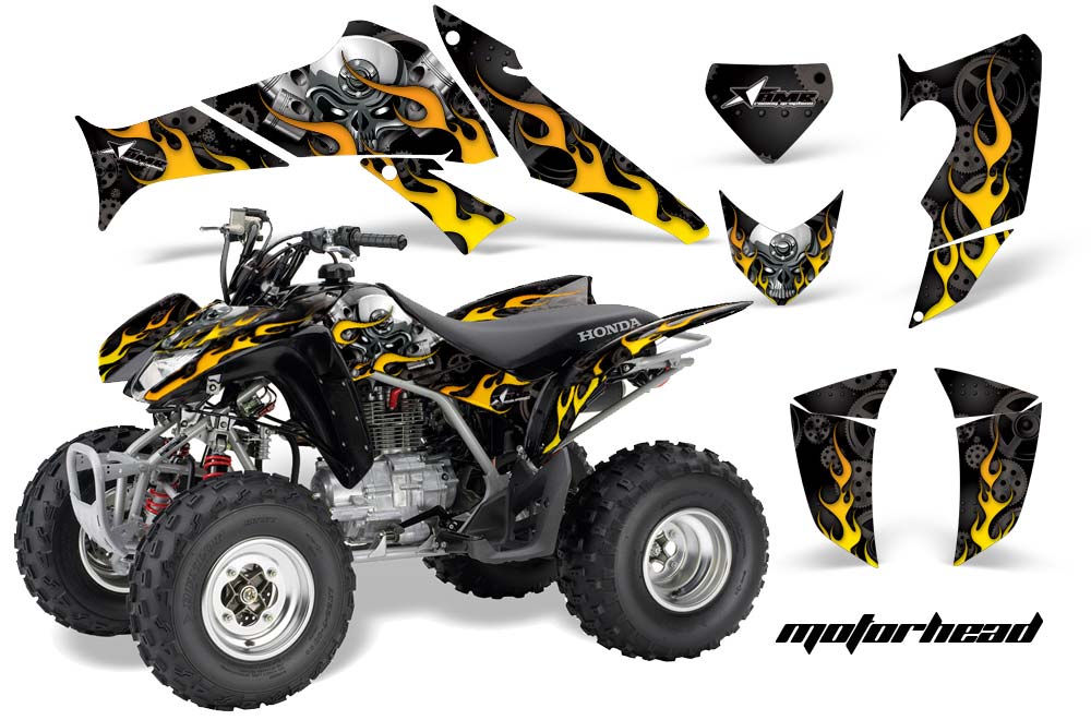 Honda TRX 250EX / 250R / 250X ATV Graphic Kit - 2006-2018 Motorhead Black