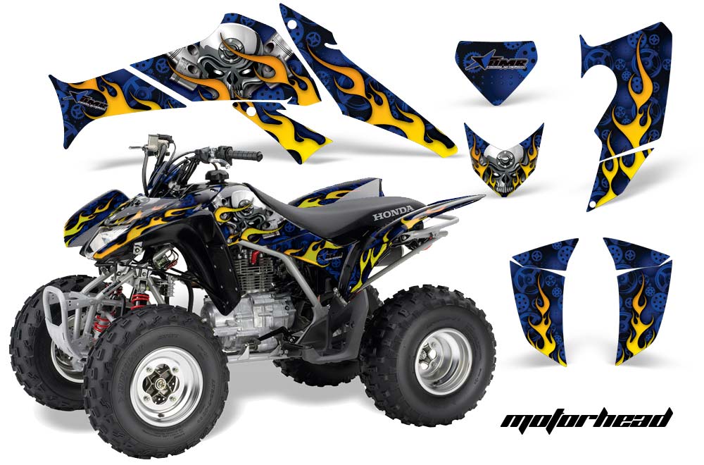 Honda TRX 250EX / 250R / 250X ATV Graphic Kit - 2006-2018 Motorhead Blue