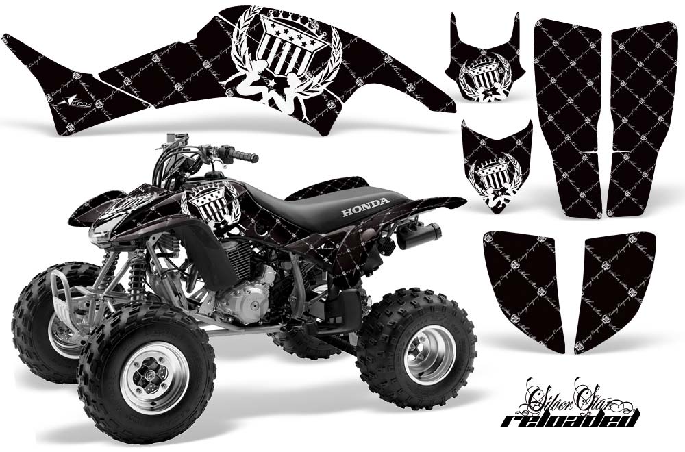 Honda TRX 400EX ATV Graphic Kit - 1999-2007 Silver Star - Reloaded Black