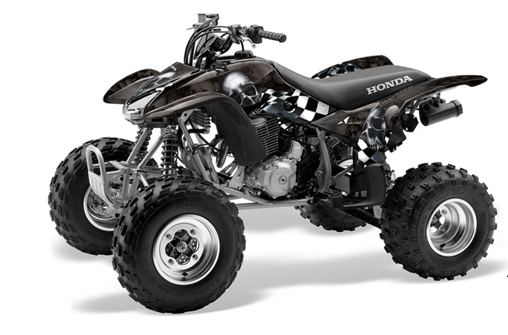 Honda TRX 400EX ATV Graphic Kit - 1999-2007 Checkered Skulls Black