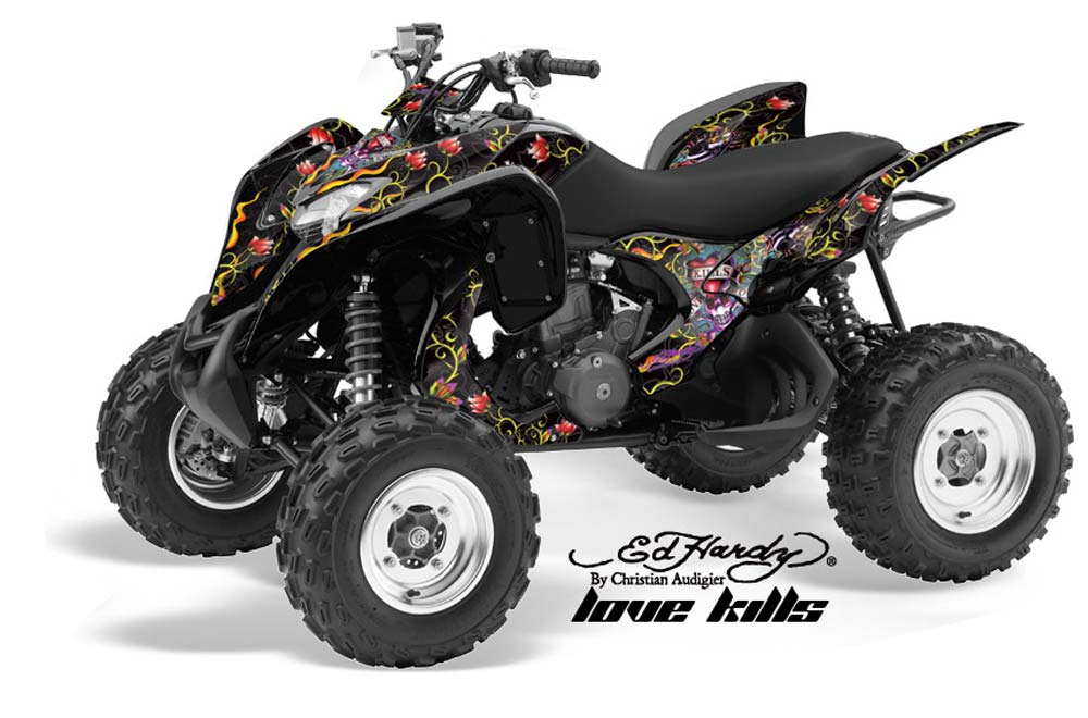 Honda TRX 700 XX ATV Graphic Kit - 2009-2015 Ed Hardy - Love Kills Black