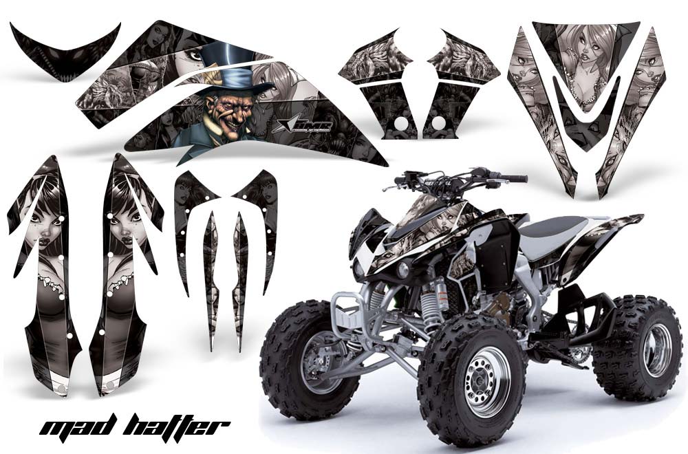 Kawasaki KFX 450 ATV Graphic Kit - 2008-2015 Mad Hatter Silver