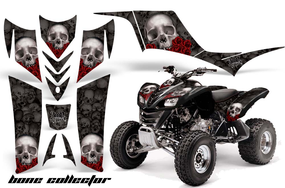 Kawasaki KFX 700 ATV Graphic Kit - 2004-2009 Bone Collector Black