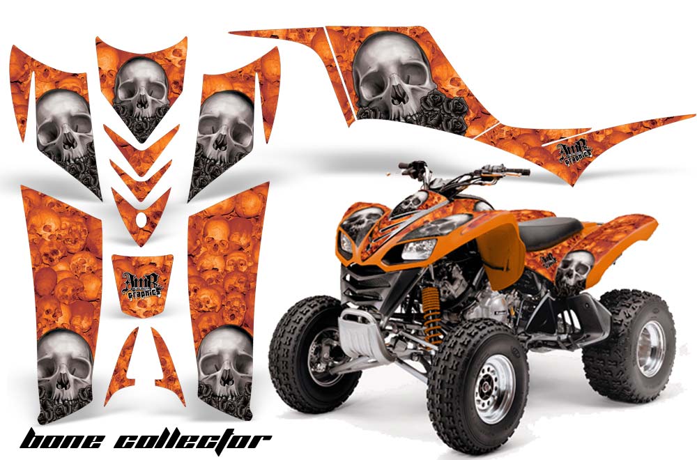 Kawasaki KFX 700 ATV Graphic Kit - 2004-2009 Bone Collector Orange