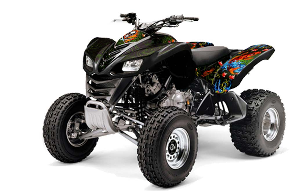Kawasaki KFX 700 ATV Graphic Kit - 2004-2009 Ed Hardy - Pirates Green